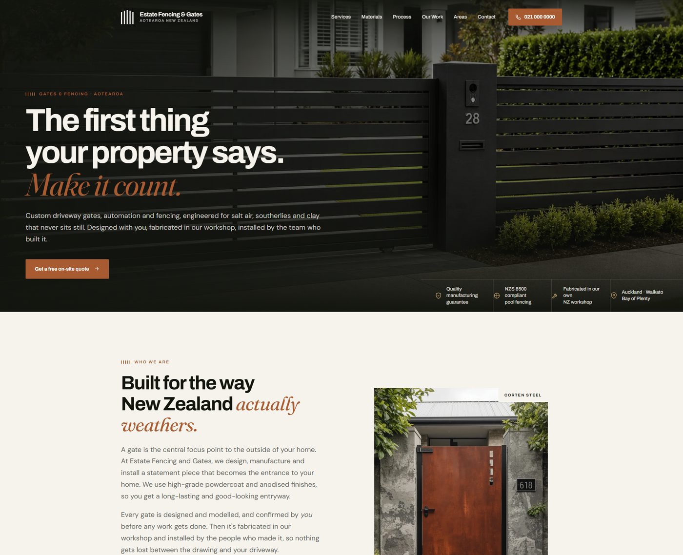 Estate Fencing & Gates: the new hand-coded NexaWeb site