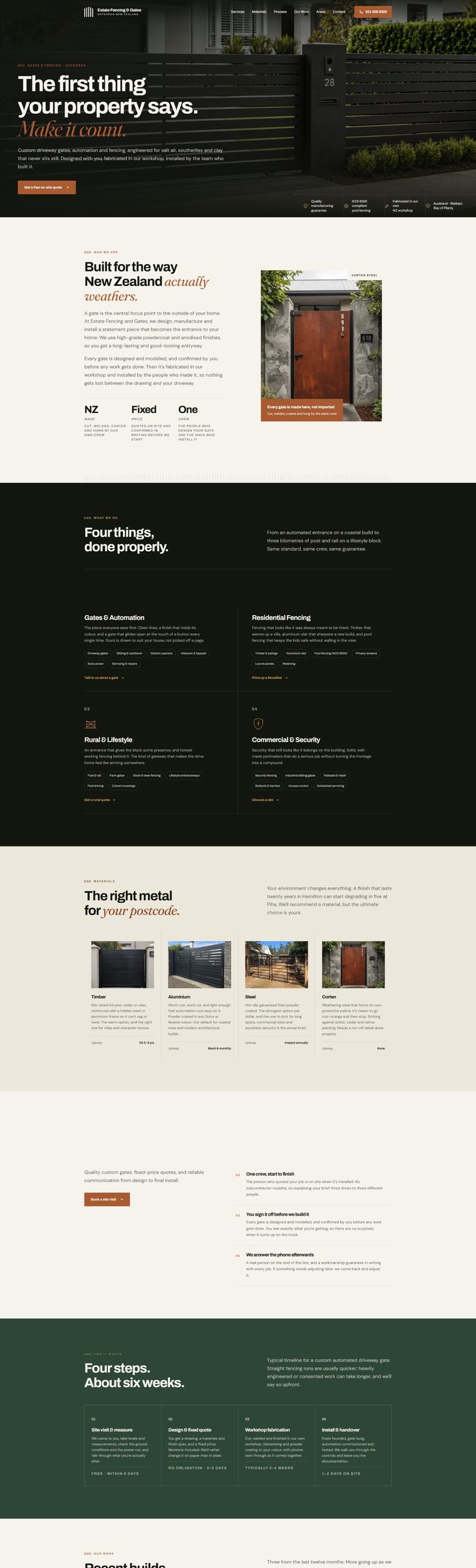 Estate Fencing & Gates website: custom gates, automation and fencing